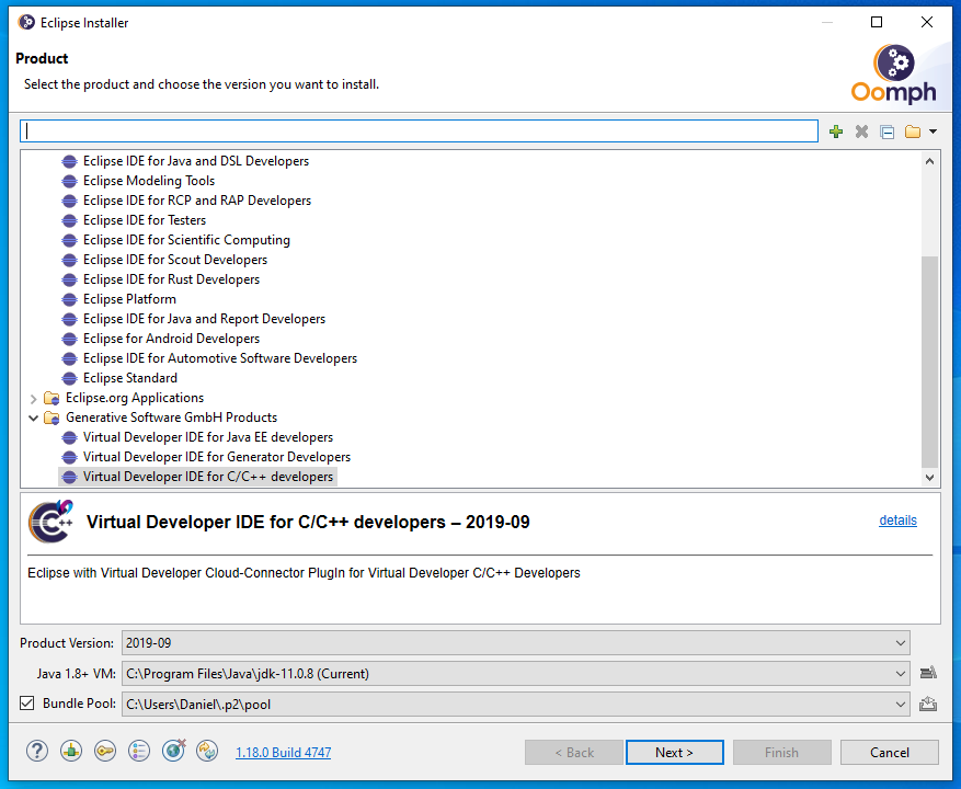 Eclipse Installer Product Configuration